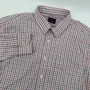 UNTUCKit Mens X Large Button Down Checkered Dress Shirt Red‎ Blue White
